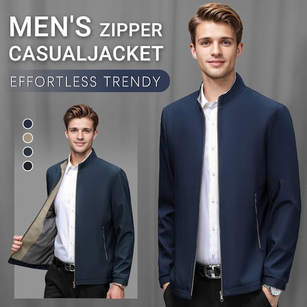 ✨Fall New Arrivals ✨Men's Standing Collar Zipper Casual Jacket