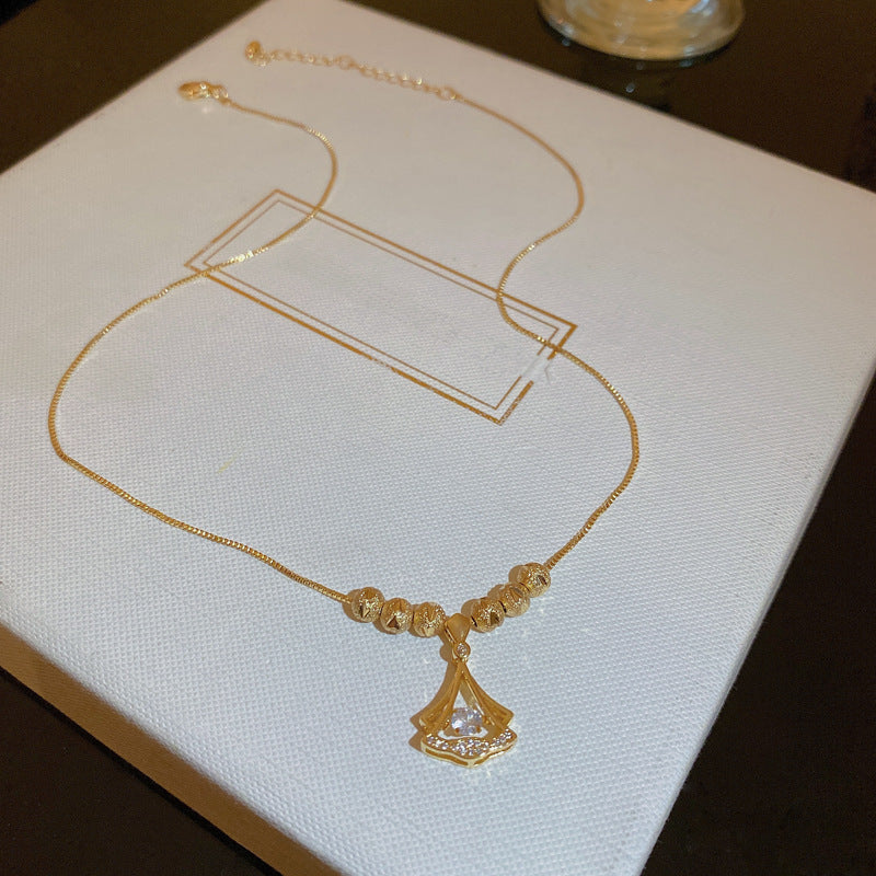 Gingko Necklace with Diamonds