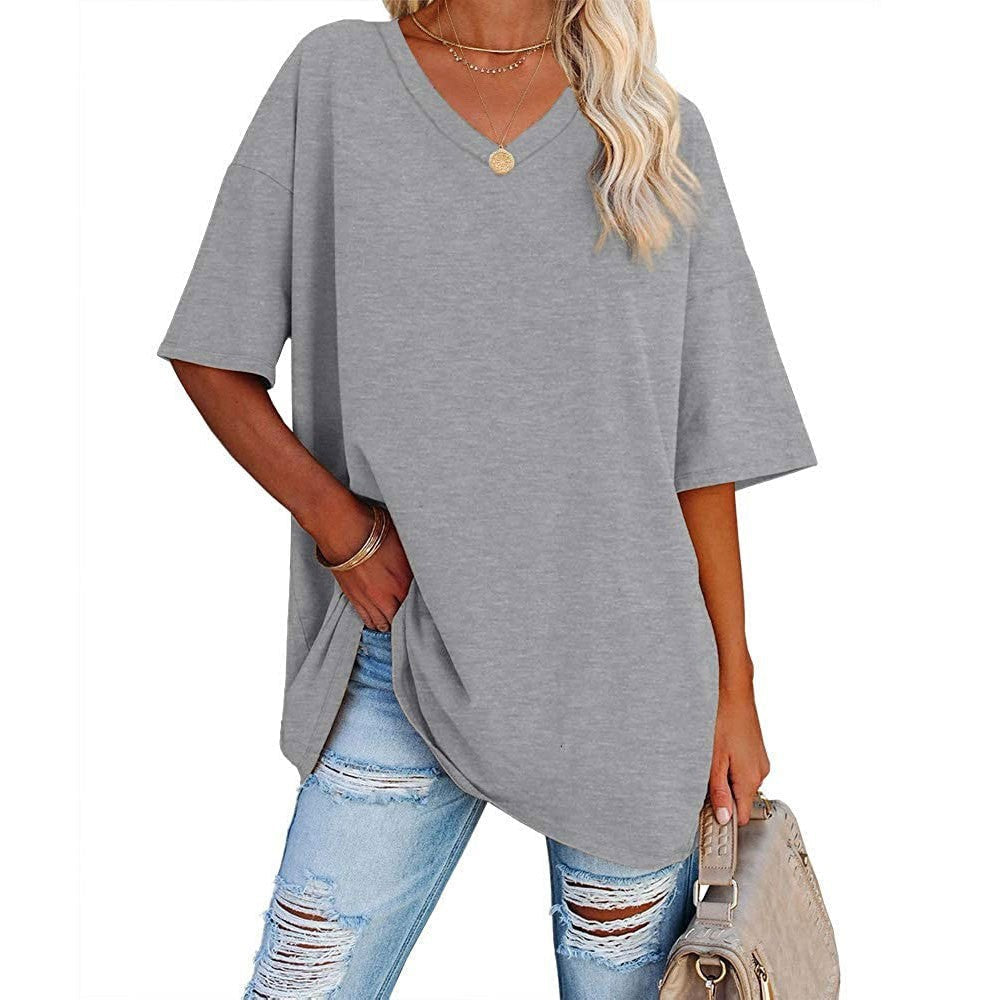 Last Day Sale 49%-Women's Casual Loose V-neck T-shirt