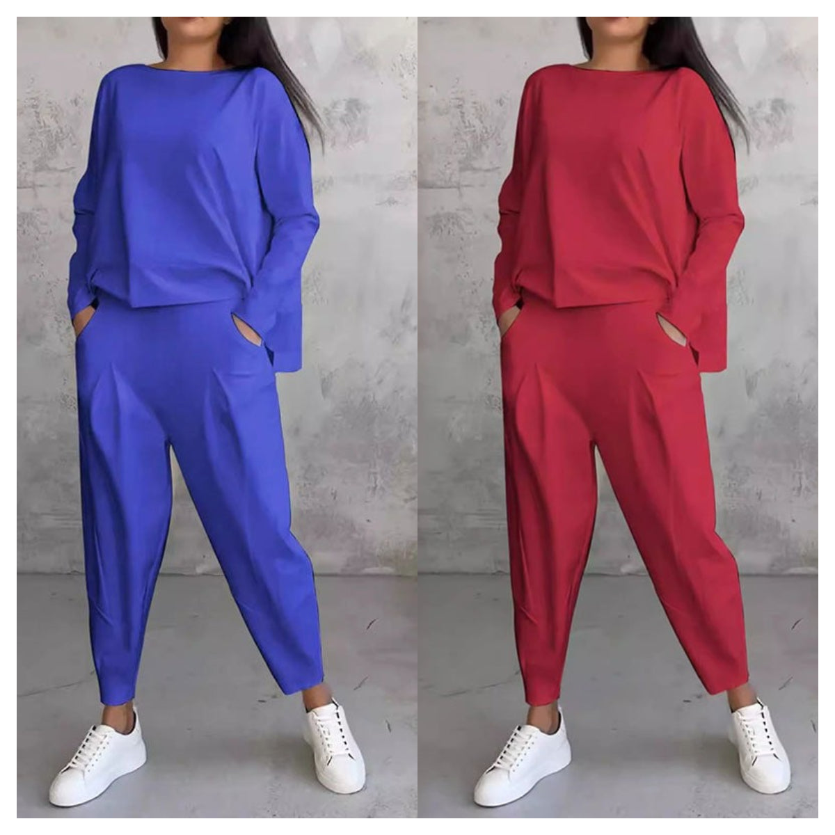 💥Limit Time 50% OFF 💕Women's 2-piece set: long-sleeved round neck top + pants🧥+👖