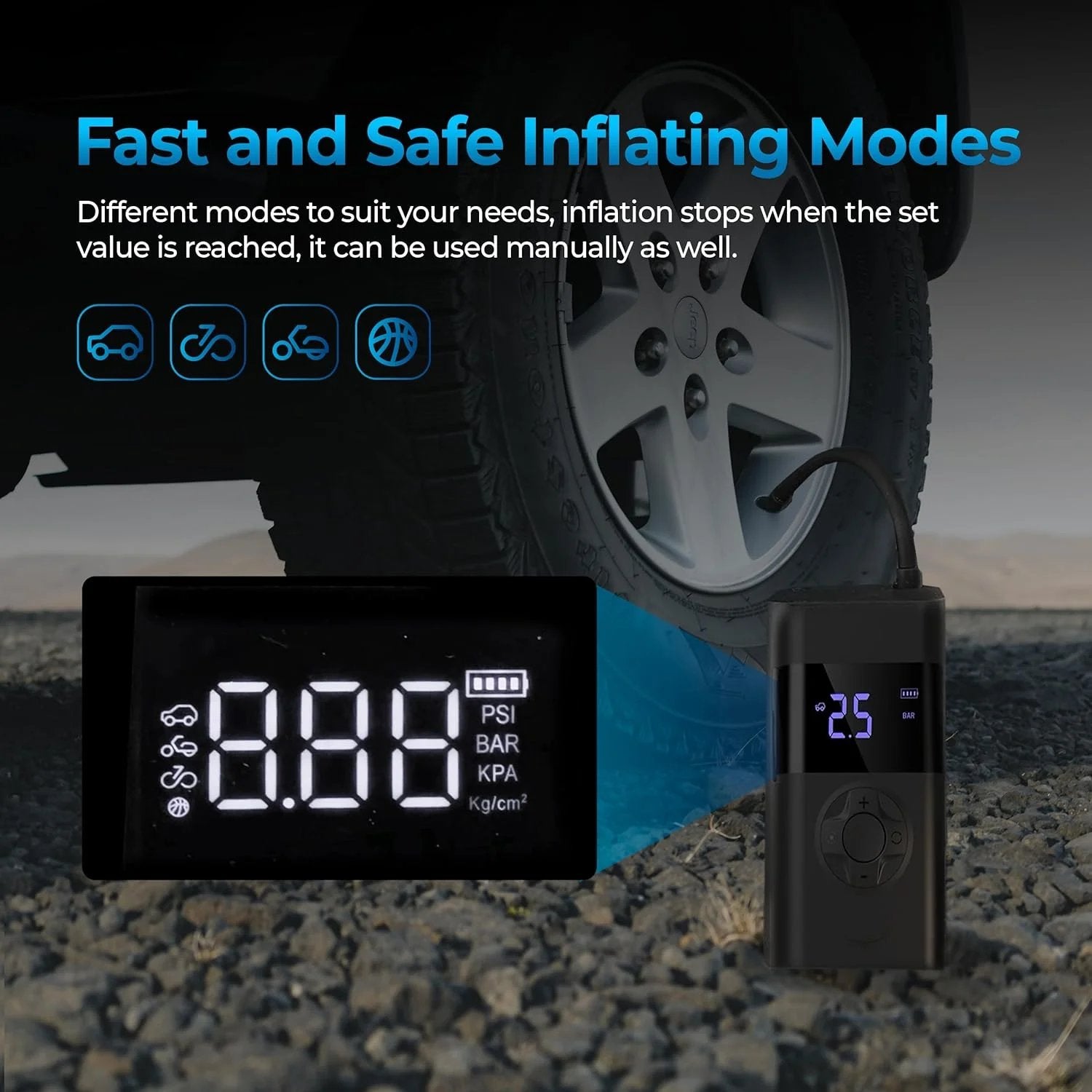 ✨Last Day 49% OFF - Multifunctional Portable Tire Airpump