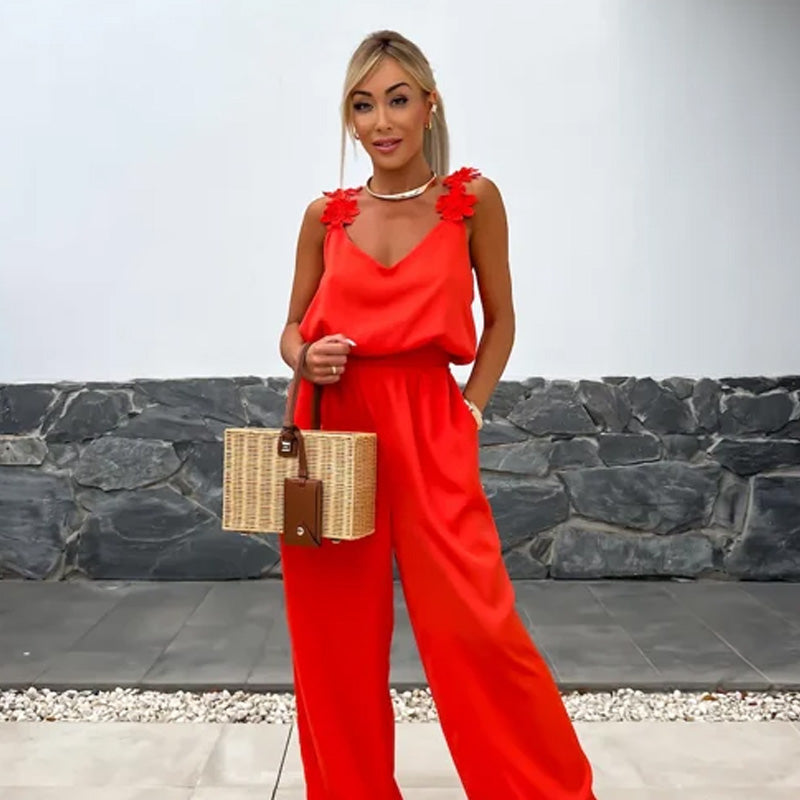 🔥New Products Hot Sale🔥Women's Sleeveless Wide Leg Jumpsuit