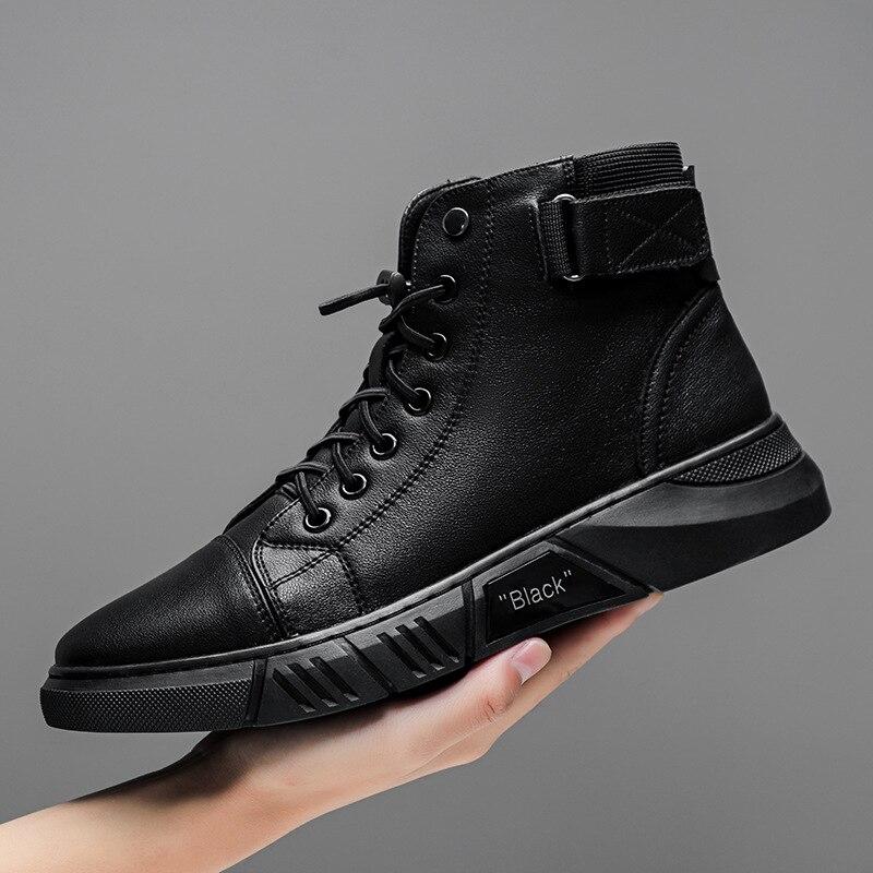 High quality high boots leather shoes【Free Shipping】