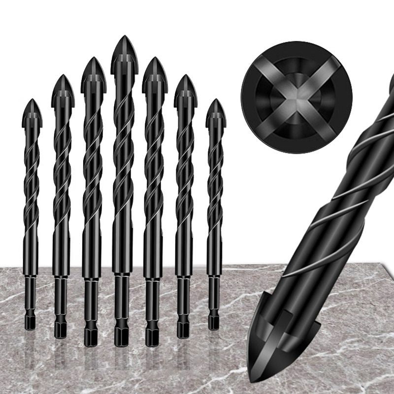 💥High-strength 4-Edge Cross Drill Bit Set