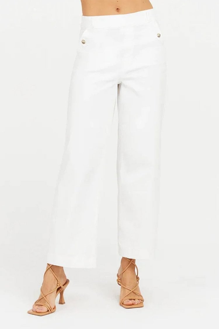 🔥2025 HOT SALE🔥Stretch Twill Cropped Wide Leg Pants