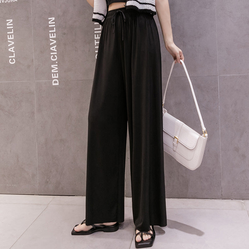 Ice Silk Wide Leg Pants Women