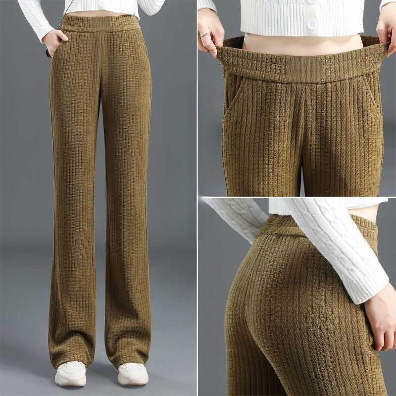 Women's Versatile Simple Stretch Elastic Waist Loose Wide Leg Pants