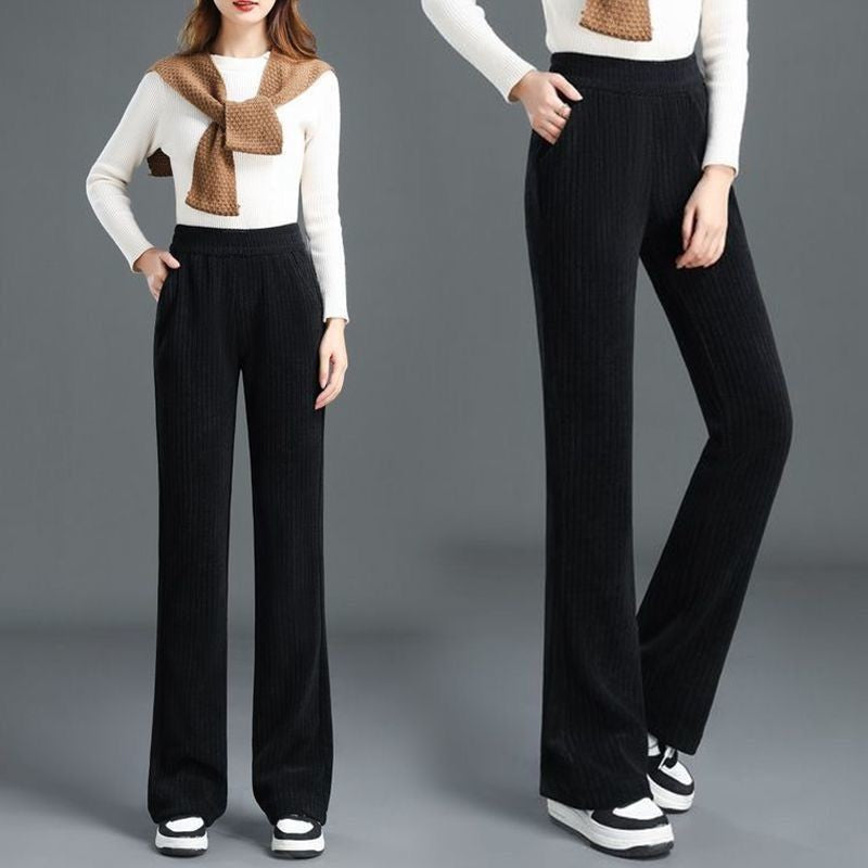 Women's Versatile Simple Stretch Elastic Waist Loose Wide Leg Pants