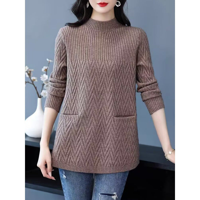 Gift Choice - Women's Mid-Length Half Turtleneck Sweater