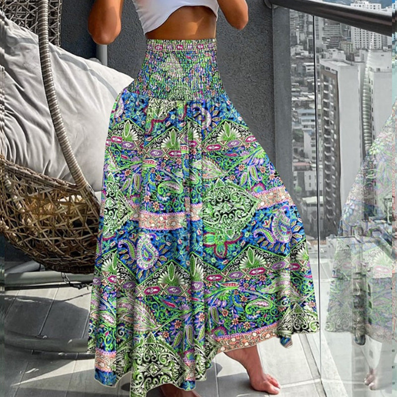 2025 new casual fashion floral skirt with half body