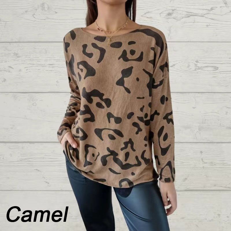 🎉New Arrival🔥Italian Animal Print Long-sleeve T-shirt for Women