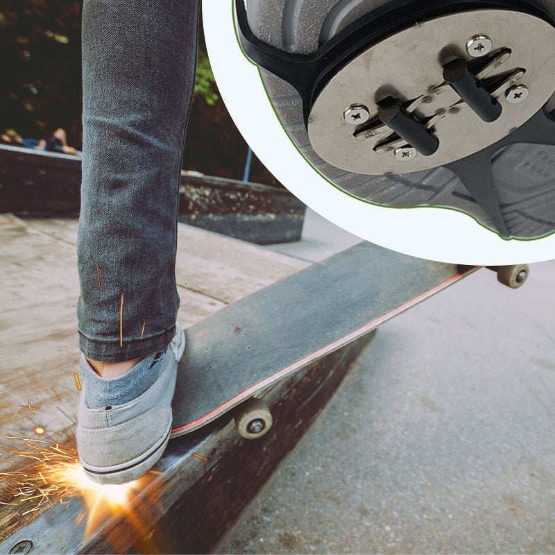 Sparking Flint Pad Shoe Cover for Skateboard & Motorcycle