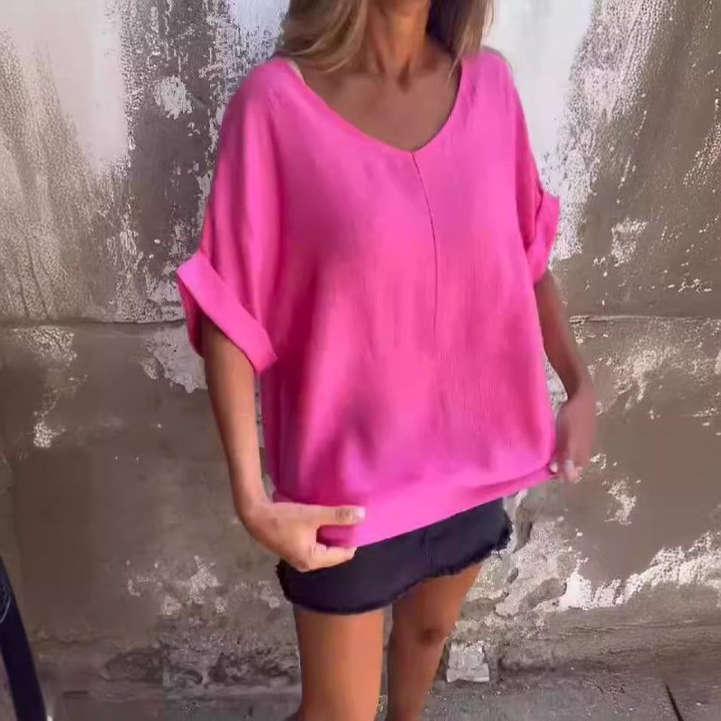 🔥Summer Sale🔥Oversized V-Neck T Shirt for Women