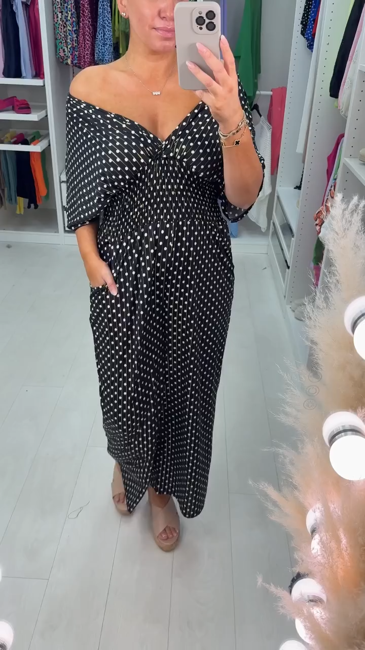 🔥HOT SALE 49% OFF💝Polka Dot Printed Elastic Waist Jumpsuit