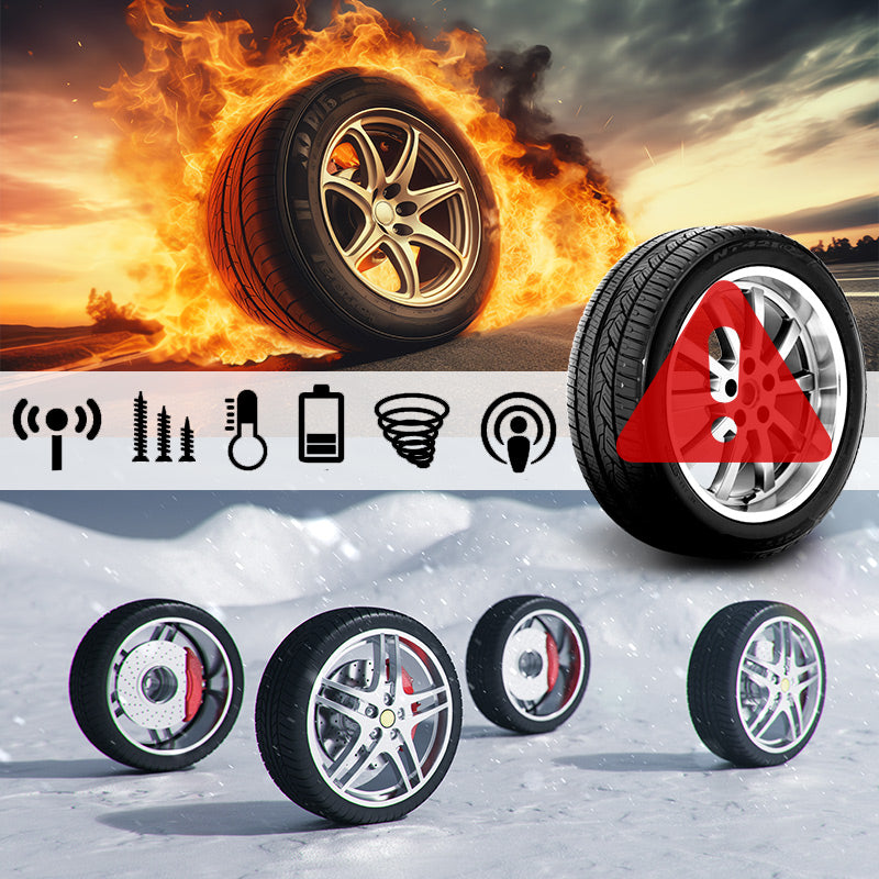 Solar Four Wheel Tire Pressure Monitor with Real-Time Display