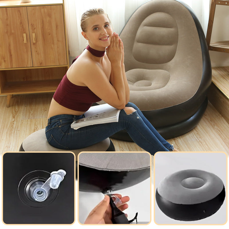 [Thoughtful Gift] Thickened Inflatable Bean Bag Chair For Adults With Footstool