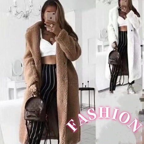 💕Women's Long Faux Fleece Warm Cardigan Coat