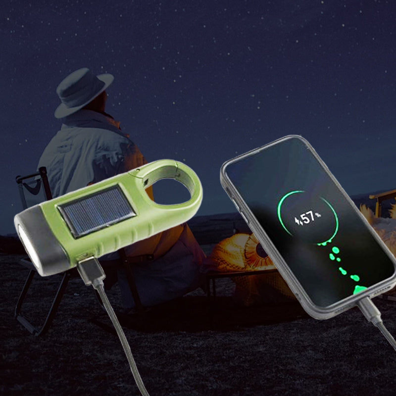 Outdoor Emergency Lamp (Hand Crank + Solar + USB Charging)