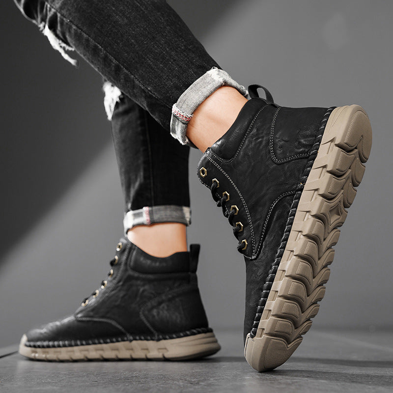 Men's Anti-slip Lace-Up Mid-Top Boots