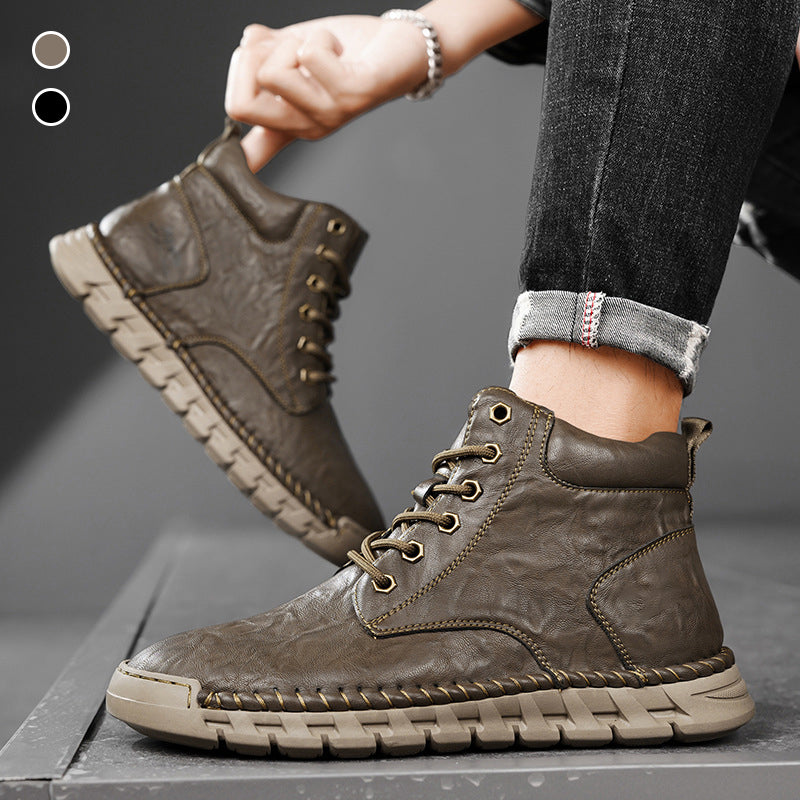 Men's Anti-slip Lace-Up Mid-Top Boots