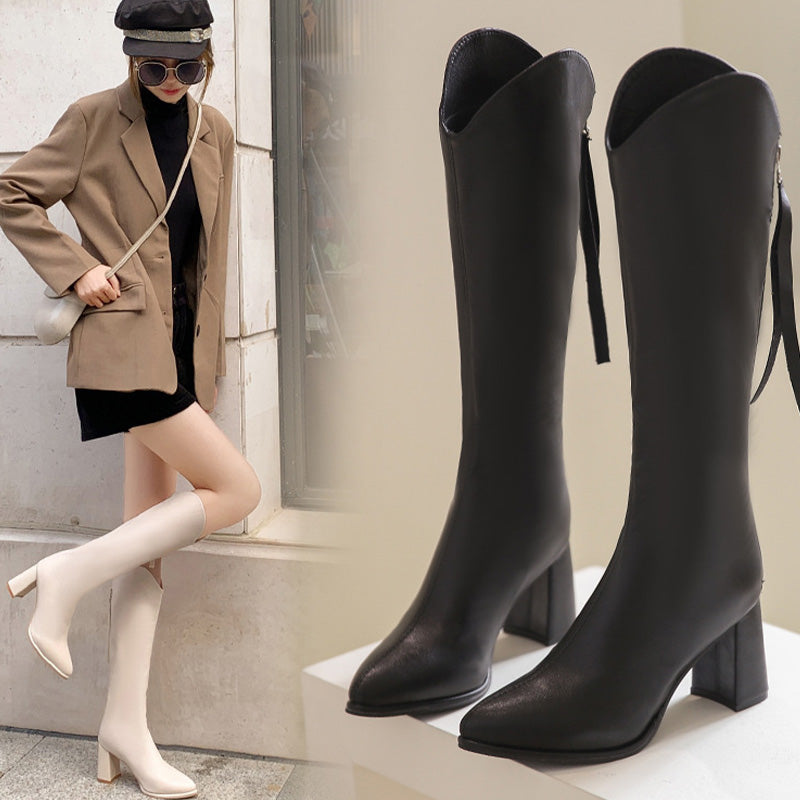 Women's Elegant Chunky Heel Pointed Toe Boots