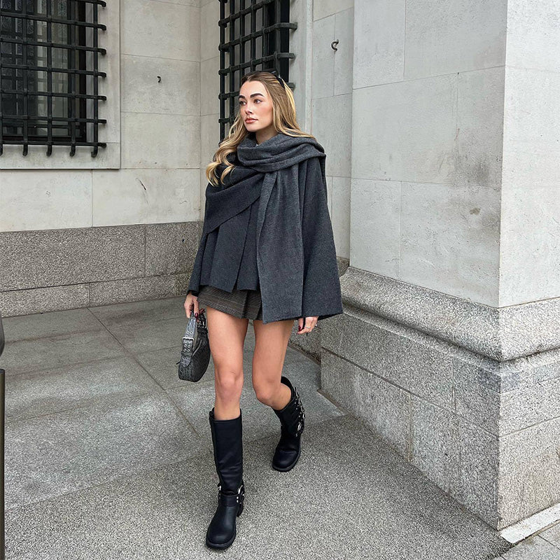 Women's Cozy Solid Elegant Cape Coat