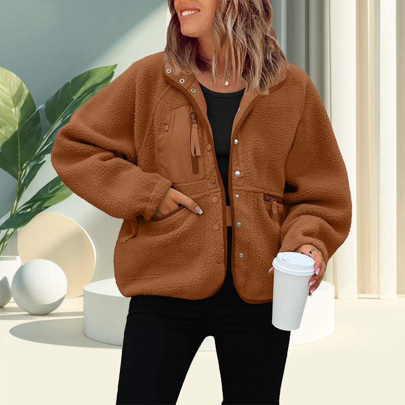 Women's Solid Color Cozy Jacket