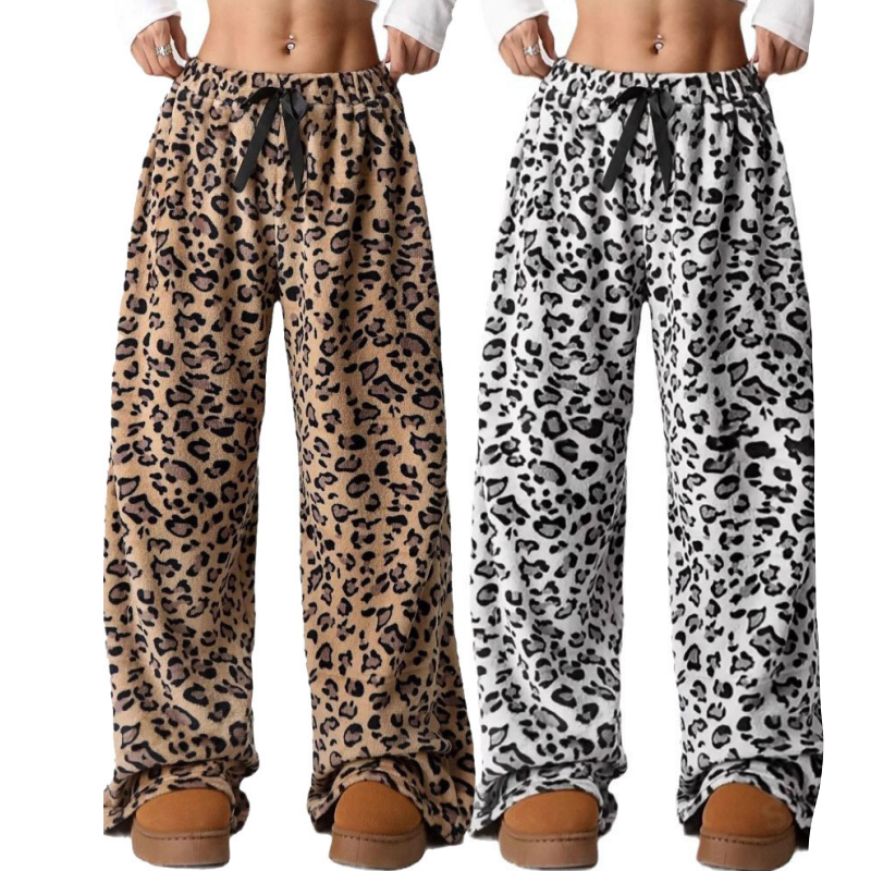 Women’s Leopard Print Wide Leg Pants