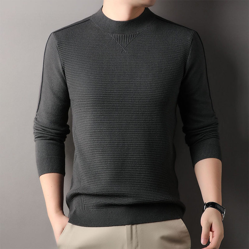 Men's Warm Mock Neck Soft Knit Sweater