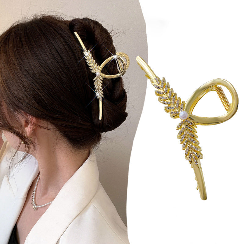 Hair Claw Clip With Wheat Ears Design