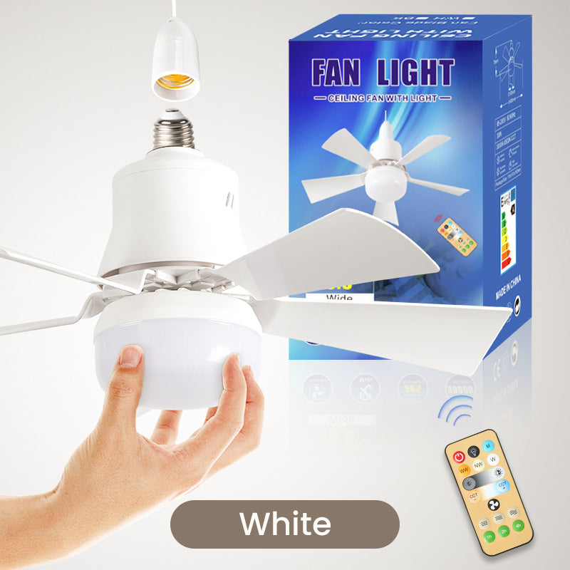 2-in-1 Portable Ceiling Fan & Light With Remote Control