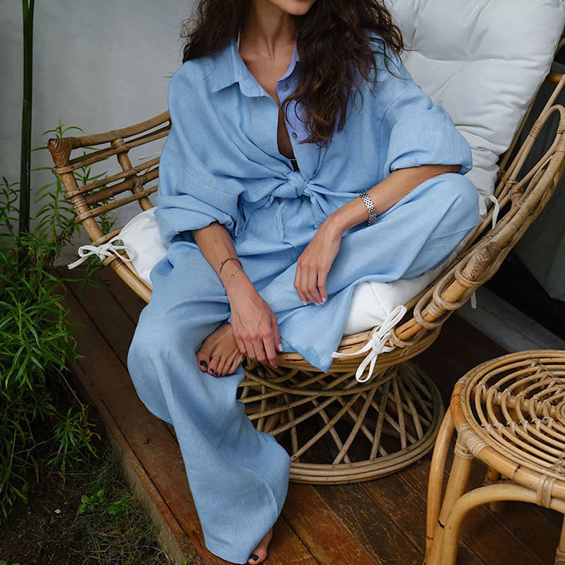 Women's Cotton-Linen Oversized Two-Piece Set