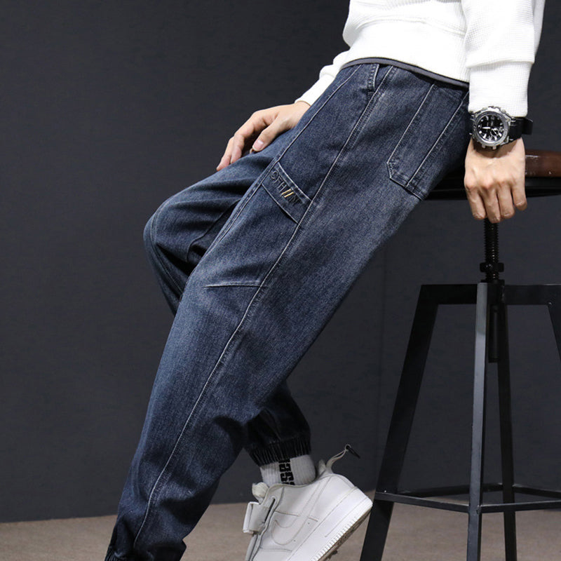 Trendy Loose Fit Denim Pants for Men