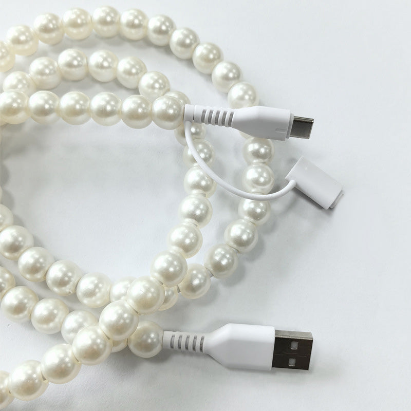 2-In-1 USB To Type-C ＆ Lighting Beaded Charger Cord