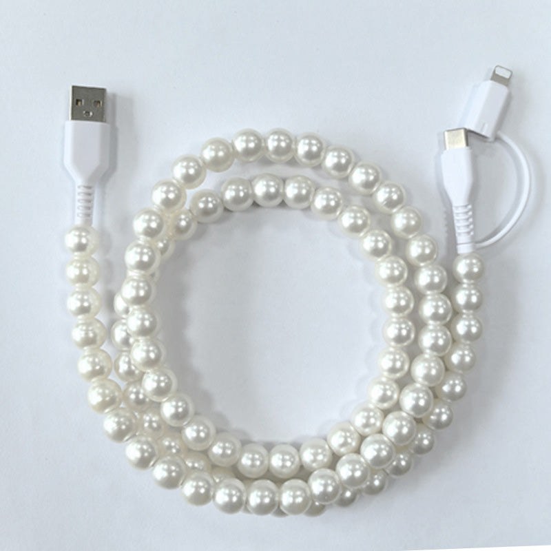 2-In-1 USB To Type-C ＆ Lighting Beaded Charger Cord