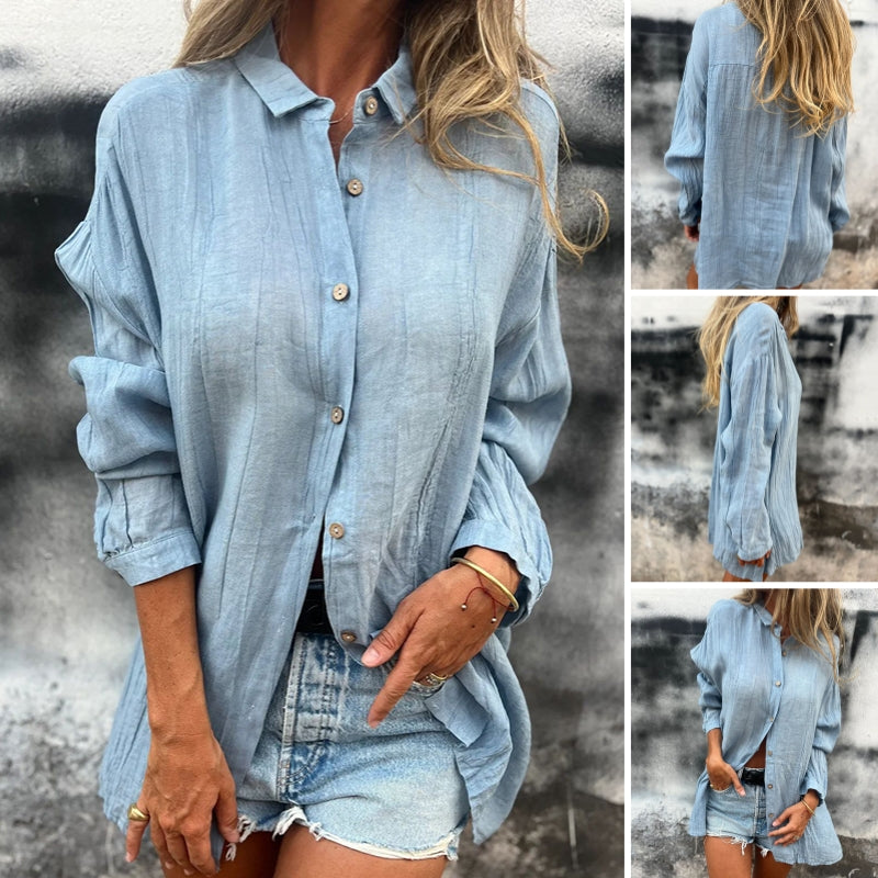 💖Limited Sale 50% OFF💖Women's Oversized Linen Button-Up Shirt