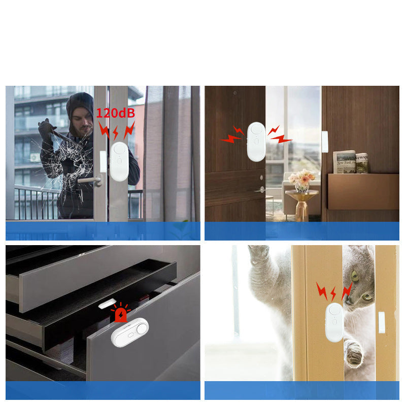 2-in-1 Door Magnetic Dual Sensor No-Punch Alarm