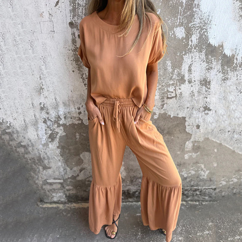 💖Limited Sale 50% OFF💖Women's Solid Color Casual Two-Piece Set