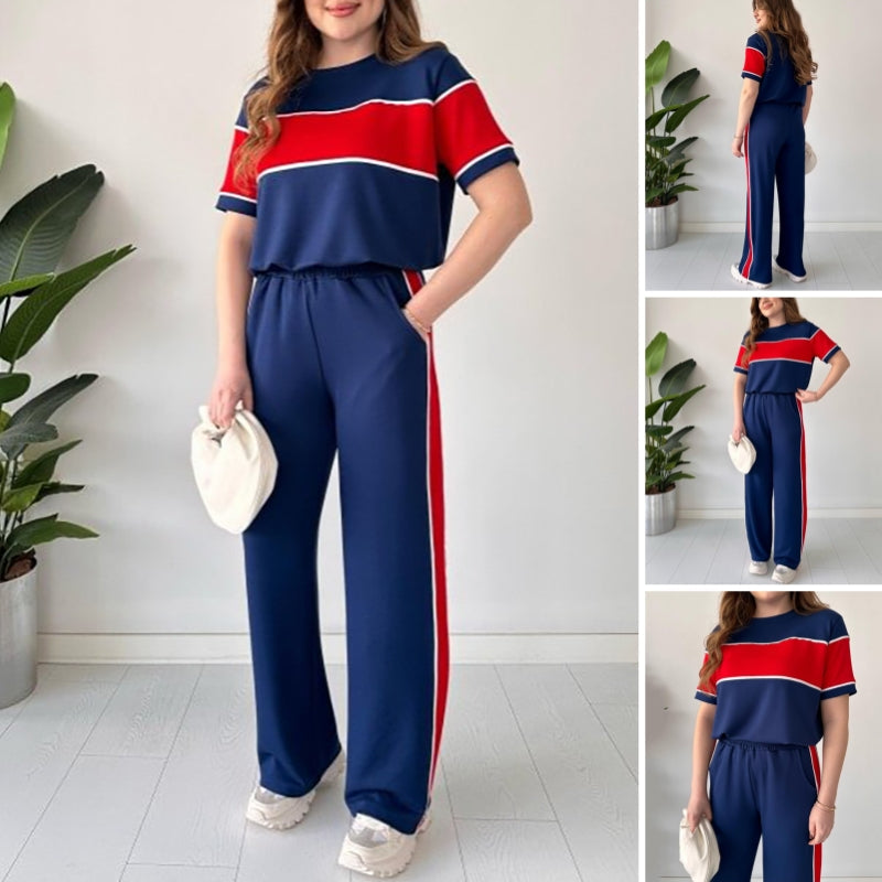 💖Limited Sale 50% OFF💖Women's Two-Piece Color-Block Casual Tracksuit