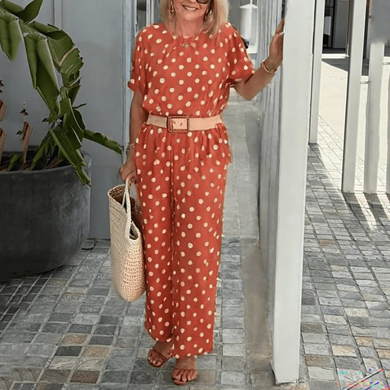 Women's Casual Polka Dot Two-Piece Set